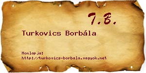 Turkovics Borbála névjegykártya